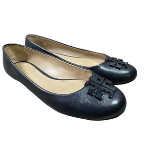 Tory Burch Melinda Ballet Flats Loafers Shoes Black Womens Size 8